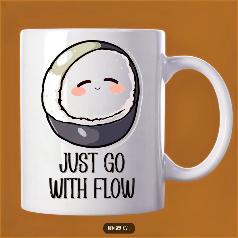 Funny Sushi Mug: Relaxed Cartoon Character for Peaceful Mornings