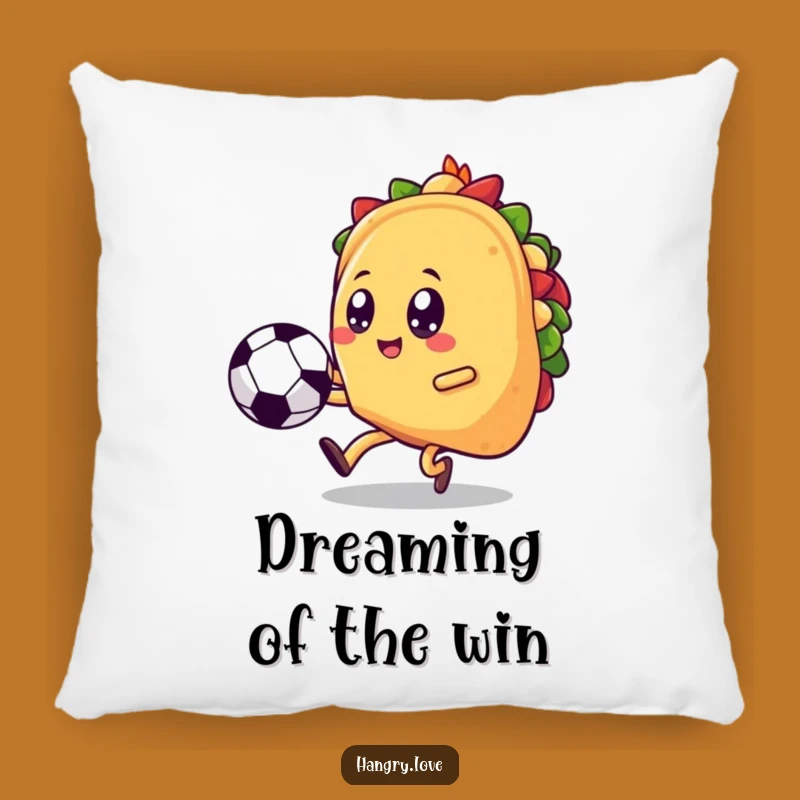 Funny Taco Soccer Player Pillow - Comfy Goal!