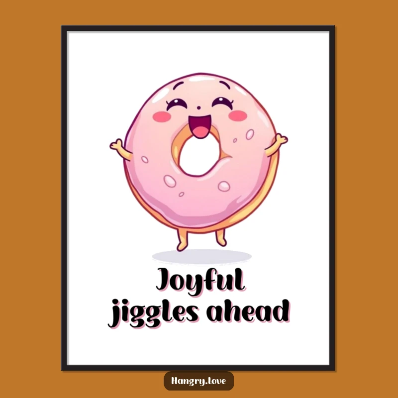 Funny Bouncing Jelly Donut Digital Art Print - Instant Sweetness!