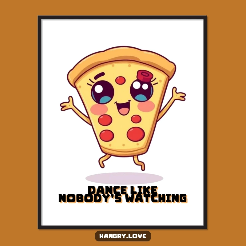 Funny Dancing Pizza Slice Digital Art Print - Instant Fun Decor!