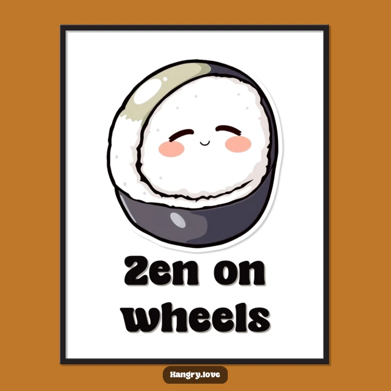 Funny Sushi Digital Art: Instant Serene Cartoon Download for Walls