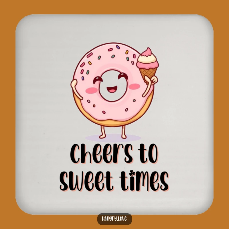 Funny Donut Ice Cream High Five Coaster - Protect Surfaces!