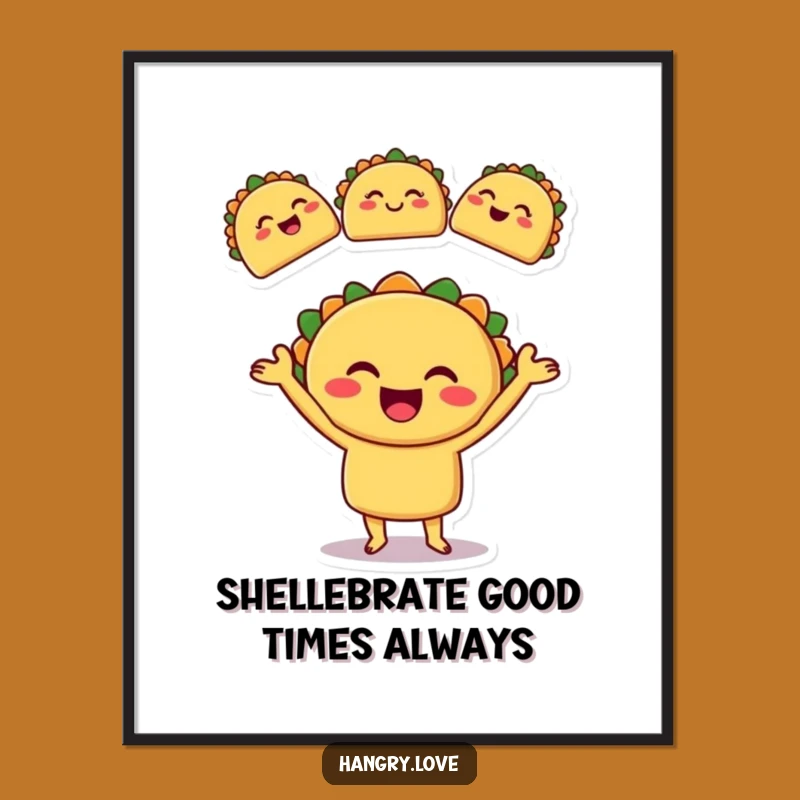 Funny Taco Art Free Printable: Juggling Fiesta Vibes Downloadable Wall Decor