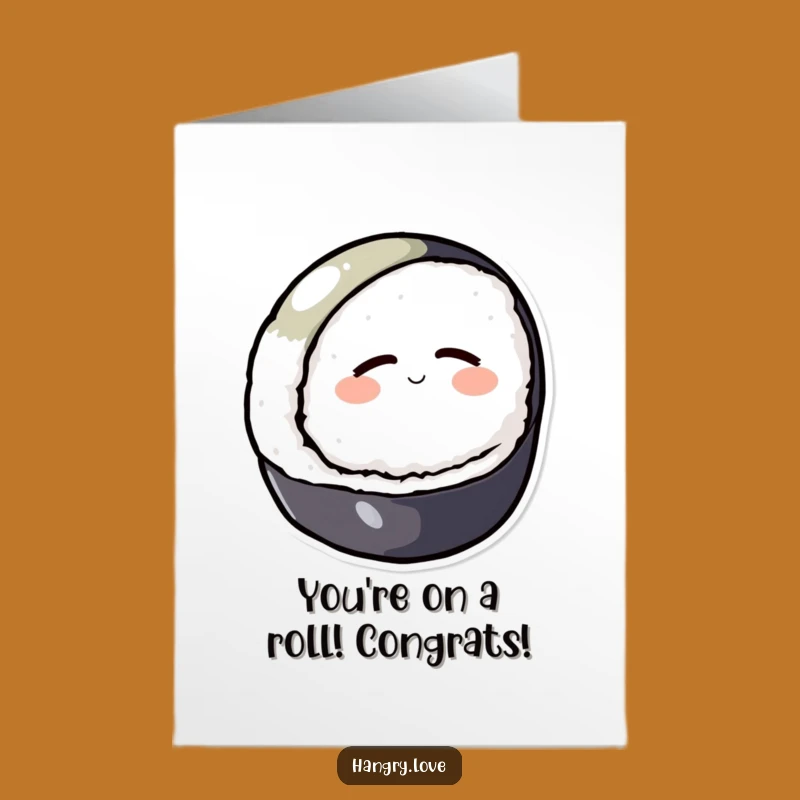 Sushi 'Congrats' Card Free Printable: Rolling Success Downloadable Gift
