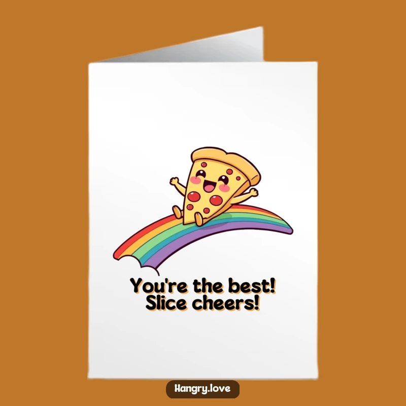 Pizza 'Congrats' Card Free Printable: Rainbow Success Downloadable Gift