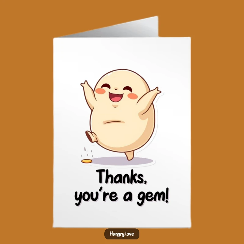 Dumpling Thank You Card Free Printable: Cartwheel Gratitude Downloadable Gift