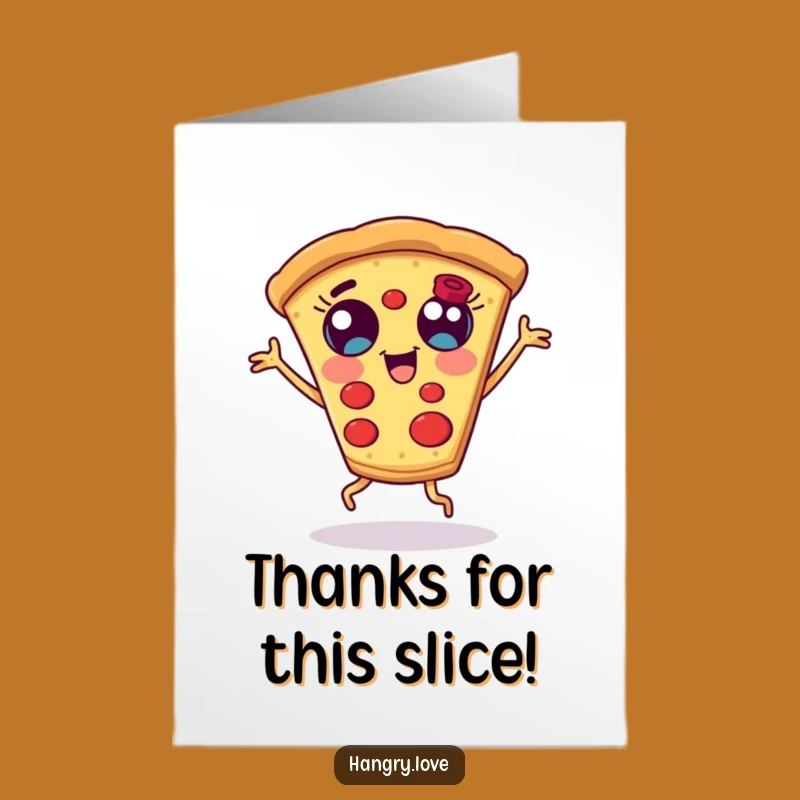 Free Printable Thank You Card: Dancing Pizza Slice, Humorous Downloadable Gift!