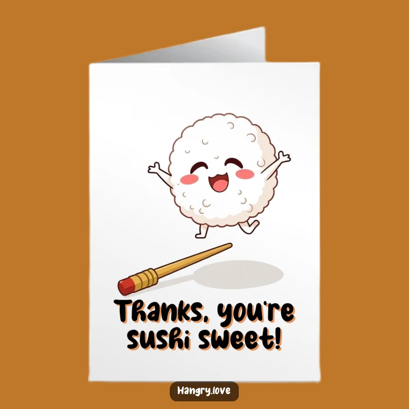 Rice Ball Thank You Card Free Printable: Leaping Gratitude Downloadable Gift
