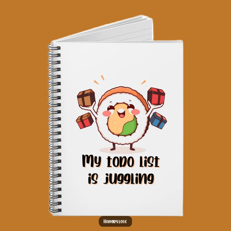 Funny Sushi Roll Juggling Bento Boxes Notebook - Jot Down Ideas Hilariously