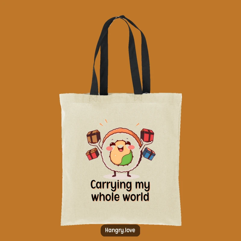 Funny Sushi Roll Juggling Bento Boxes Tote Bag - Stylish & Hilarious
